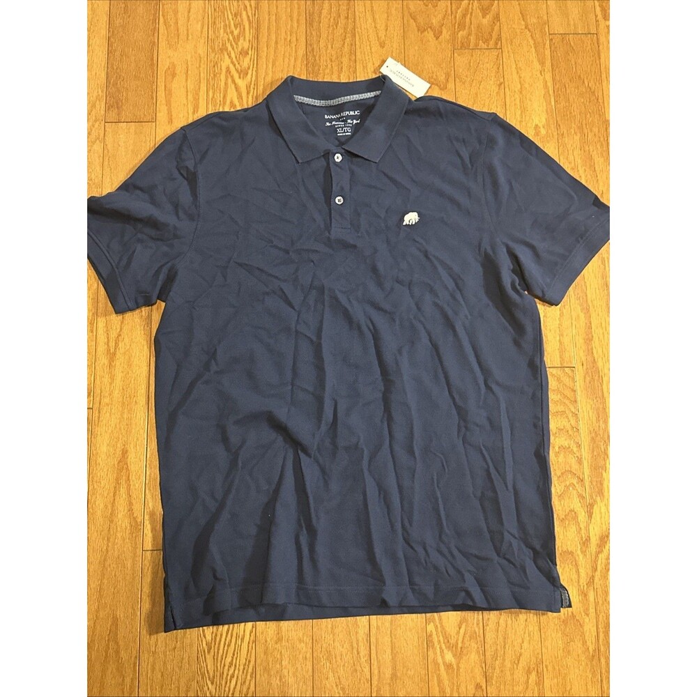 Banana Republic Polo Shirt Mens Size XL Dark Blue Short Sleeve Logo NEW NWT